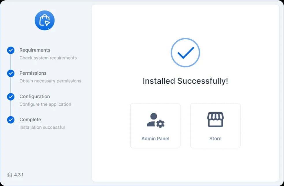 One-click installation screenshot