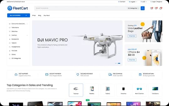 FleetCart storefront home page