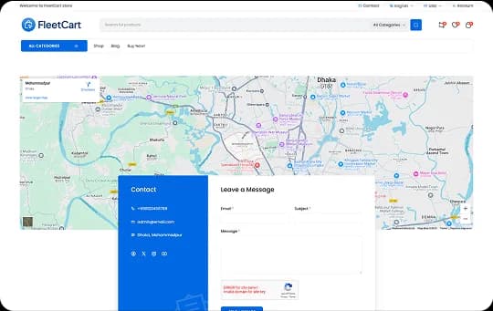 FleetCart contact page
