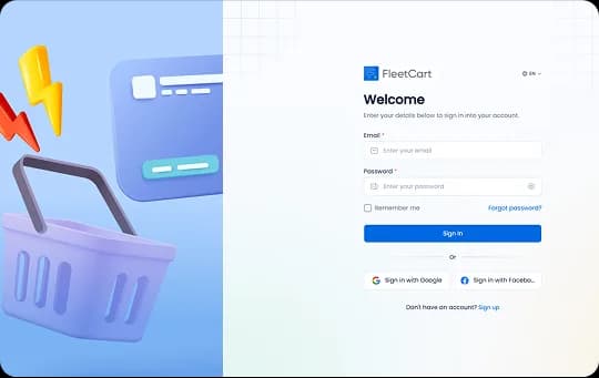 FleetCart customer login page